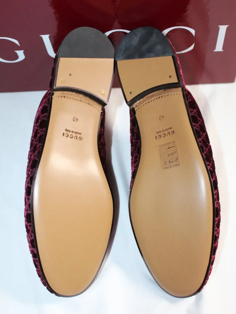 NWB Gucci Horsebit GG Velvet Mules Slip Ons Clogs Burgundy Princetown 40 802163 - Picture 5 of 6